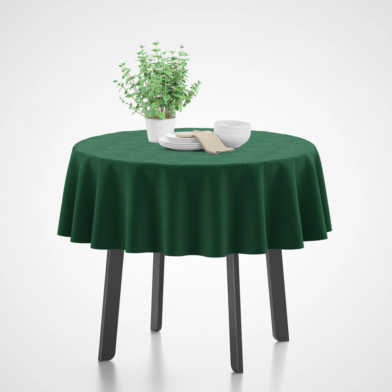 Obrus zielony na okrągły stół